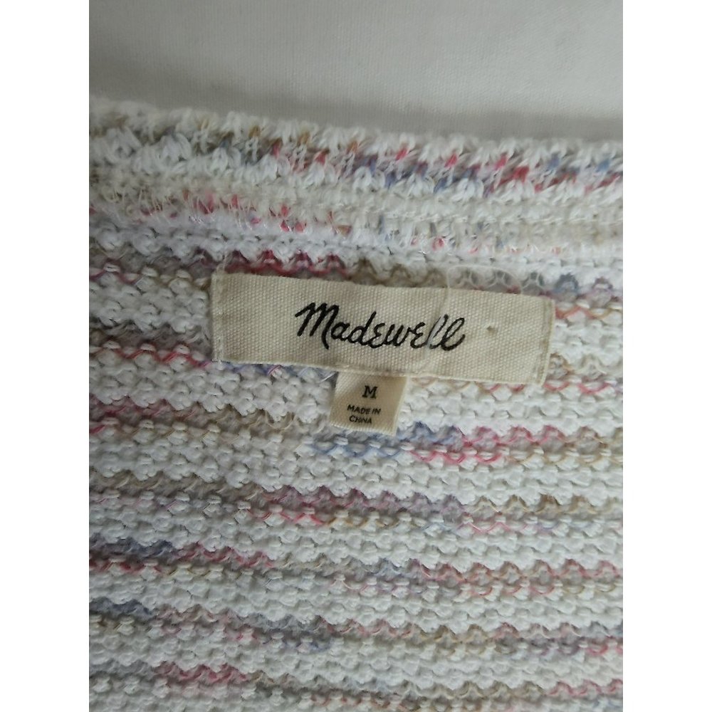 Madewell Women's Space-Dye Stripe Scoop Neck Pullover Sweater Knit Top Sz Medium - Picture 6 of 13